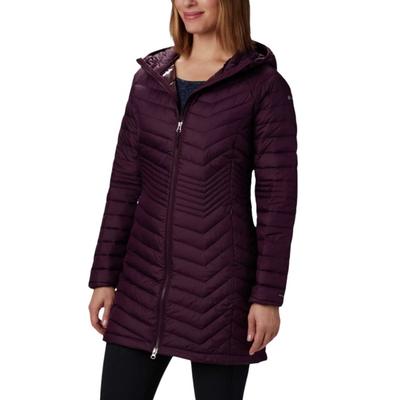 Columbia Wome's Black Cherry Power Lite Mid Length Jacket Small - Picture 2 of 9